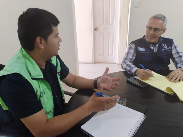 Institución del PDH verifica situación de transporte público en Santa Lucía, Los Ocotes, zona 25